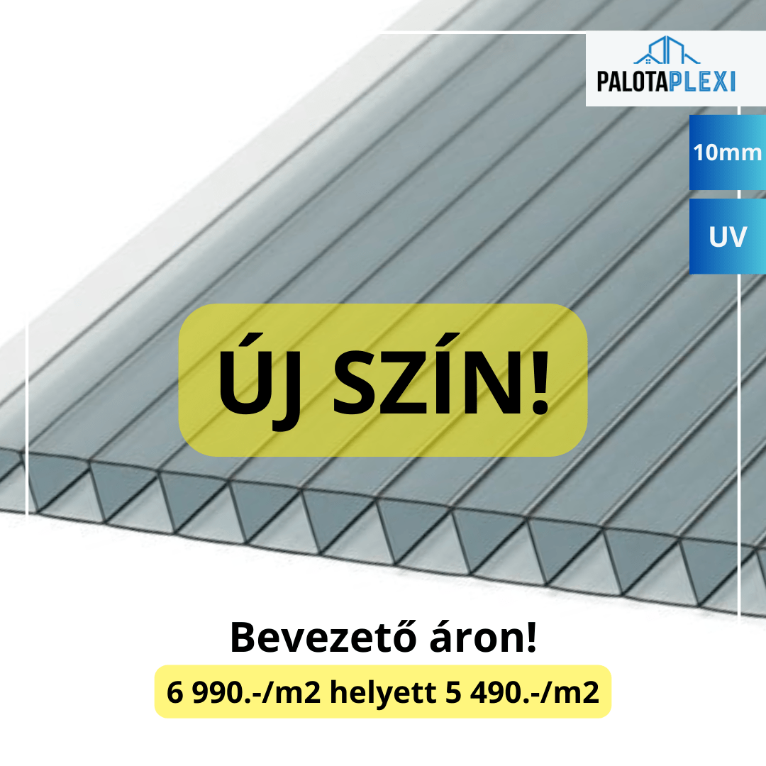 Marlon® Antracit | 10mm | Kétoldalt UV védett | Erősített - Palota Plexi