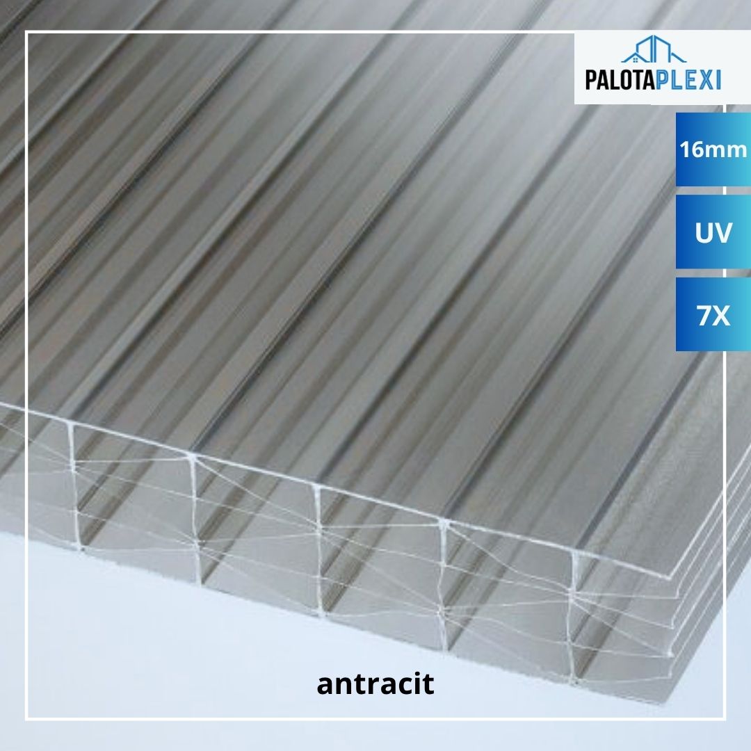 Exolon® Antracit | 16mm |  kétoldalt UV védett | 7x struktúra